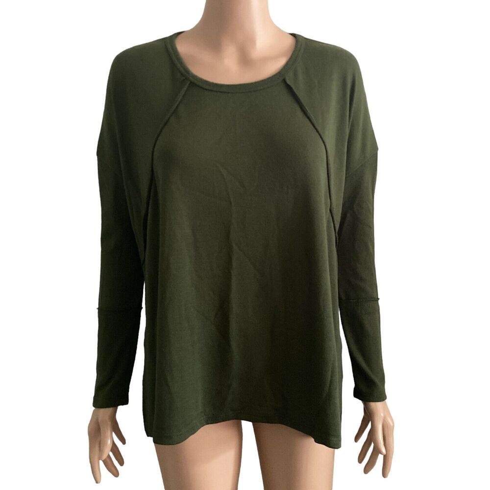 Forgotten Grace Knit Shirt Womens Small Green Stretch